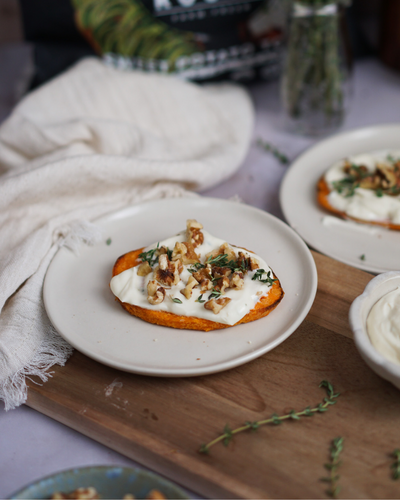 Sweet Potato Toast with Whipped Goat Cheese