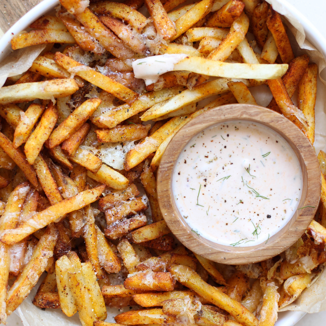 Cheesy Baked Fries with Garlic Aioli