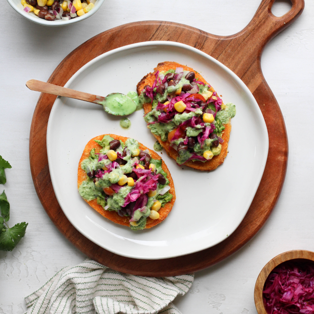 Mexican-Style Sweet Potato Toast with Green Goddess Dressing